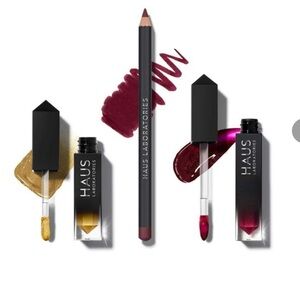 NIB $45 Haus Laboratories Lip and Eye Set - Gold and Burgundy